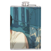 Miami Downtown Gay Mannen Cuddling Illustratie Heupfles (Achterkant)