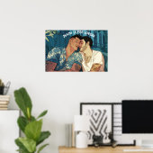 Miami Downtown Gay Mannen Cuddling Illustratie Poster (Thuiskantoor)