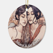 Miami Downtown Vrouwen maken lesbiennes kapot Keramisch Ornament (Links)