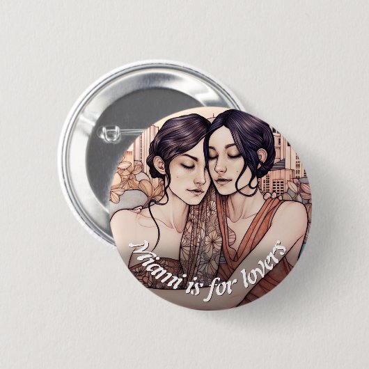 Miami Downtown Vrouwen maken lesbiennes kapot Ronde Button 5,7 Cm (Voorkant /achterkant)