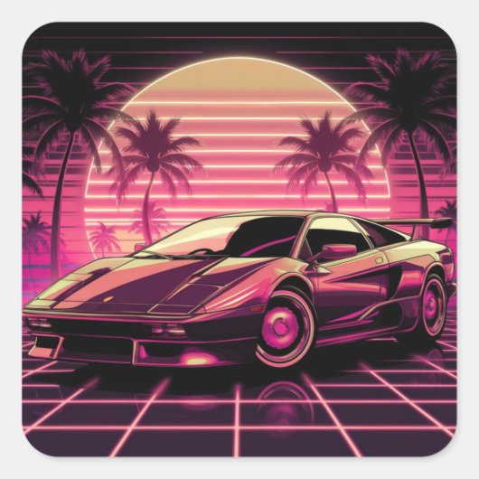 Miami Dreams Vierkante Sticker (Voorkant)