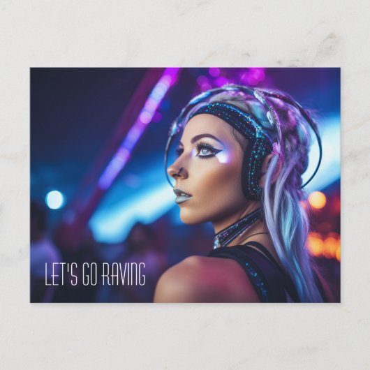 Miami EDM rave girl Briefkaart (Voorkant)