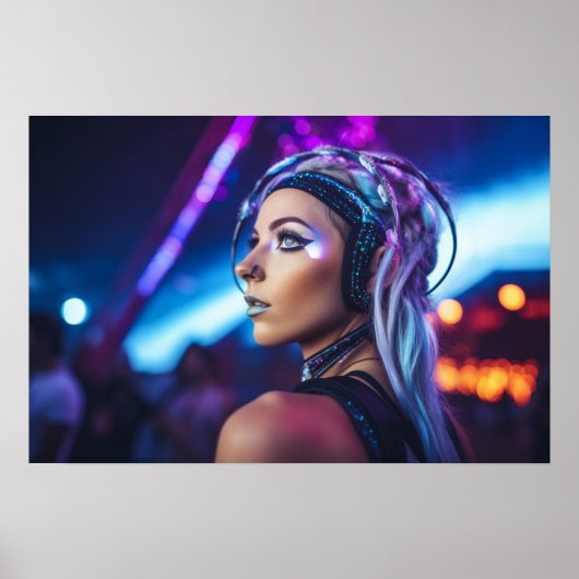 Miami EDM rave girl Poster (Voorkant)