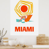 Miami, een vrouw die onder de zon zwemt poster (Keuken)