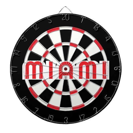 MIAMI Eenvoudig Modern Zwart Wit Rood Dartbord (Voorkant)