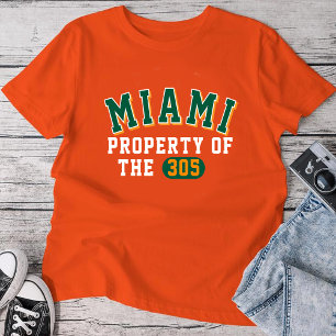 Miami Eigendom van de 305 Oranje T-shirt Heren