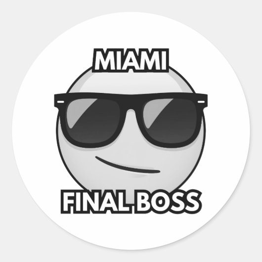 Miami Eindbaas Cool Emoji Sticker (Voorkant)