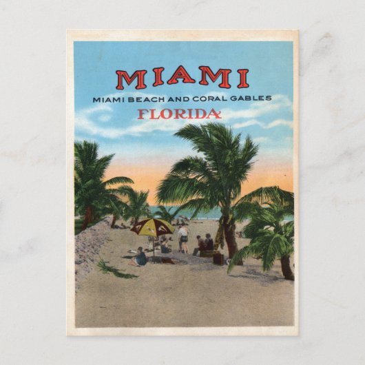  Miami en Coral Gables Florida Travel Briefkaart (Voorkant)