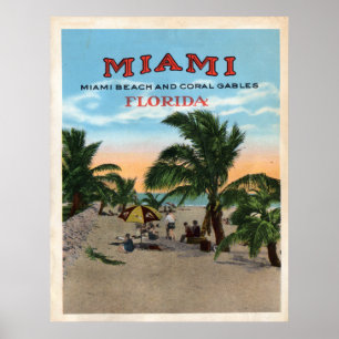  Miami en Coral Gables Florida Travel Poster