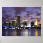 Miami Evening Skyline Poster (Voorkant)