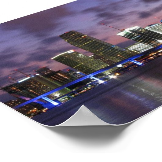 Miami Evening Skyline Poster (Hoek)