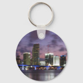 Miami Evening Skyline Sleutelhanger (Voorkant)