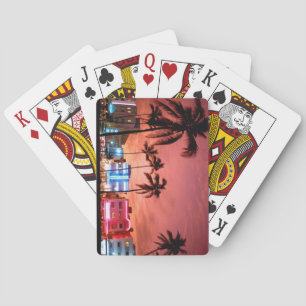 Miami Evening Skyline Spelling Cards Pokerkaarten