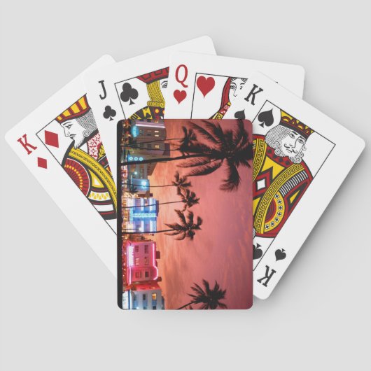 Miami Evening Skyline Spelling Cards Pokerkaarten (Achterkant)