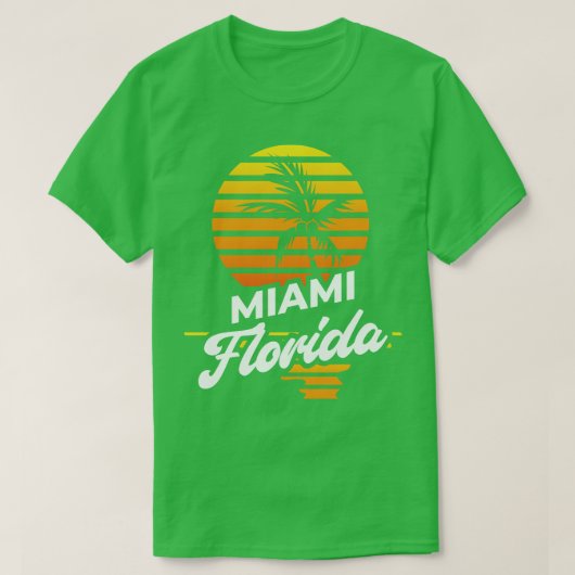 Miami Exotic Palm Trees Retro Summer FL Florida T-shirt (Design voorkant)