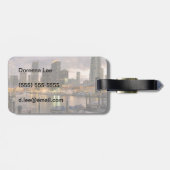 Miami financieel silhouet bij schemer bagagelabel (Achterkant horizontaal)