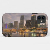 Miami financieel silhouet bij schemering Case-Mate iPhone case (Achterkant (horizontaal))