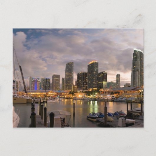 Miami financiële skyline bij schemering briefkaart (Voorkant)