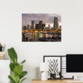 Miami financiële skyline bij schemering poster (Thuiskantoor)