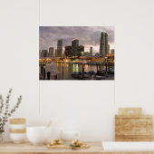 Miami financiële skyline bij schemering poster (Keuken)