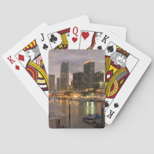 Miami financiële skyline bij schemering speelkaarten