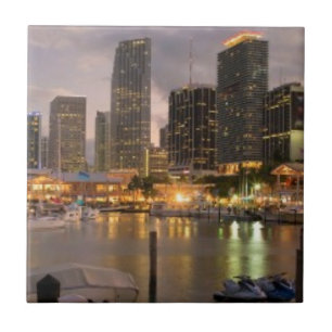 Miami financiële skyline bij schemering tegeltje