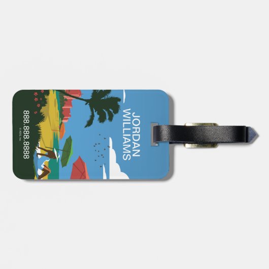 Miami, FL Bagagelabel (Achterkant horizontaal)