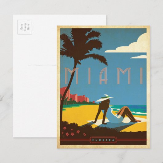 Miami, FL Briefkaart (Voorkant / Achterkant)