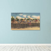 Miami, FL - Greyhound Dog Race bij Kennel Club Canvas Afdruk (Insitu (Houten vloer))