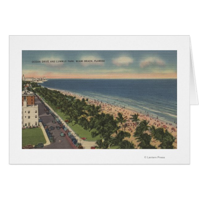 Miami, FL - Ocean Drive en Lummus Park (Voorkant Horizontaal)