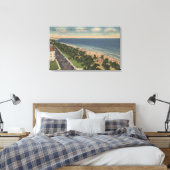 Miami, FL - Ocean Drive en Lummus Park Canvas Afdruk (Insitu (Slaapkamer))