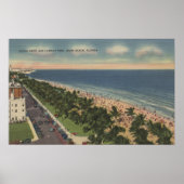 Miami, FL - Ocean Drive en Lummus Park Poster (Voorkant)