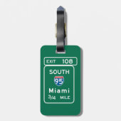 Miami, FL Road Sign Bagagelabel (Achterkant verticaal)