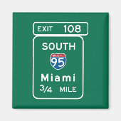 Miami, FL Road Sign Magneet (Voorkant)