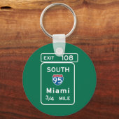 Miami, FL Road Sign Sleutelhanger (Voorkant)