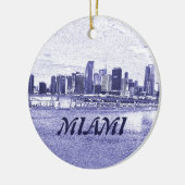 Miami FL Skyscrapers kerstversient Keramisch Ornament (Links)