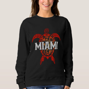 Miami FL Tribale Zeeschildpad Surfer Duiken Souven Trui