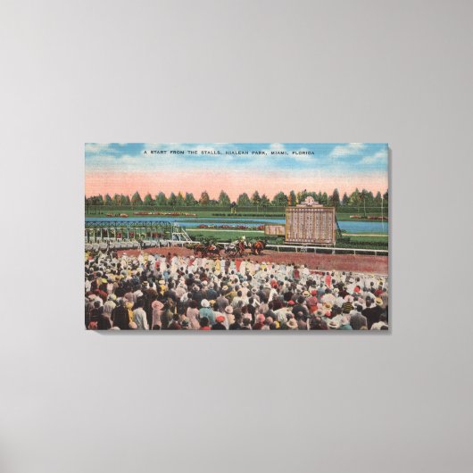 Miami, FL - Uitzicht van het Hialeah Park met Paar Canvas Afdruk (Voorkant)