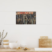 Miami, FL - Uitzicht van Pier 5 City Yacht Club w/ Poster (Keuken)