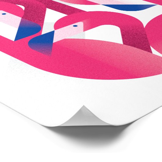 Miami Flamingo Color Poster (Hoek)