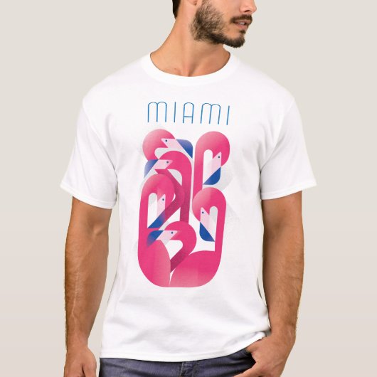 Miami Flamingo Color T-shirt (Voorkant)
