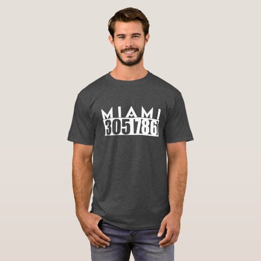 MIAMI Florida 305 & 786 AREA Code CITY T-shirt (Voorkant volledig)