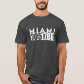 MIAMI Florida 305 & 786 AREA Code CITY T-shirt (Voorkant)