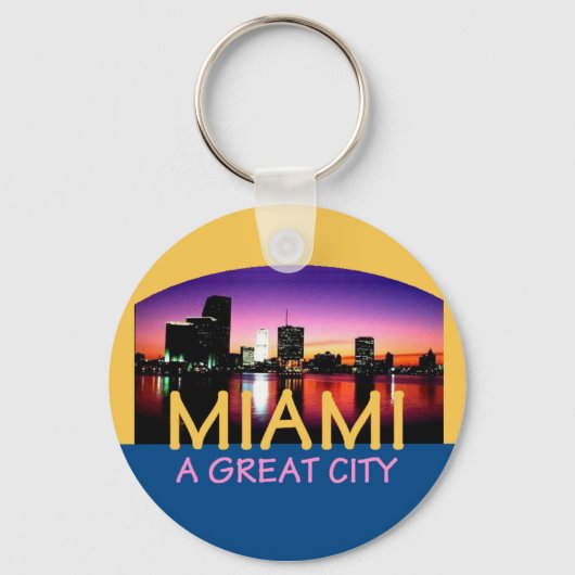 Miami Florida A Great City Sleutelhanger (Voorkant)
