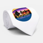 Miami Florida A Great City Stropdas (Opgerold)