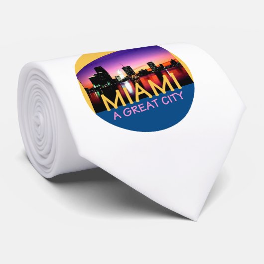 Miami Florida A Great City Stropdas (Opgerold)
