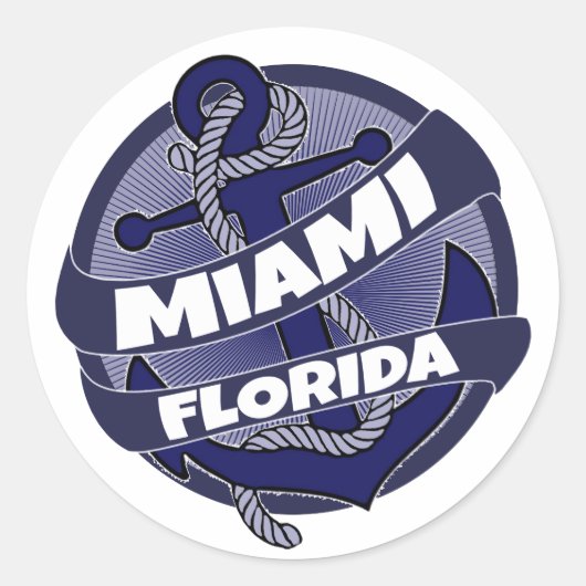 Miami Florida ankerstickers Ronde Sticker (Voorkant)