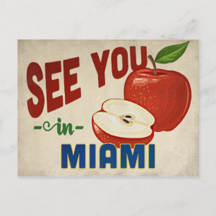 Miami Florida Apple - Vintage Travel Briefkaart