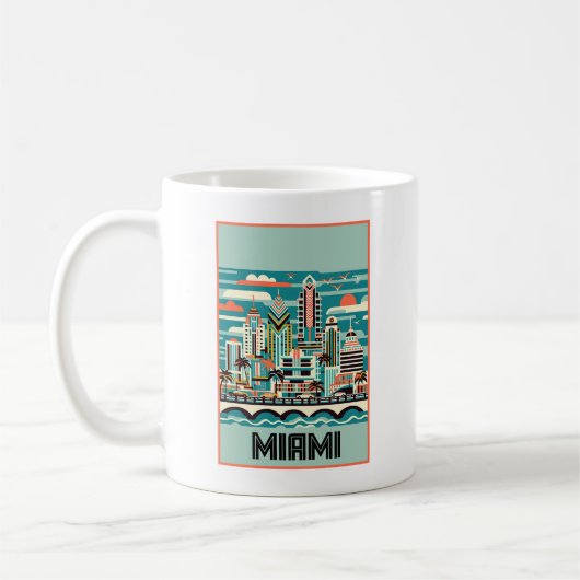Miami Florida Art Deco Koffiemok (Links)