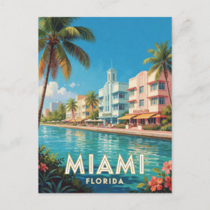 Miami Florida Art Deco Reizen Briefkaart